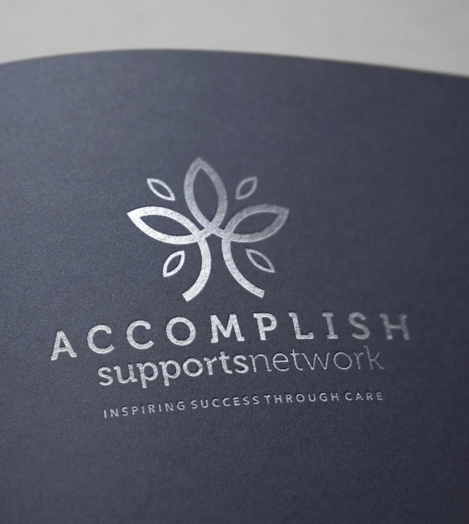 Accomplish supports network logo & stationary design melbourne
