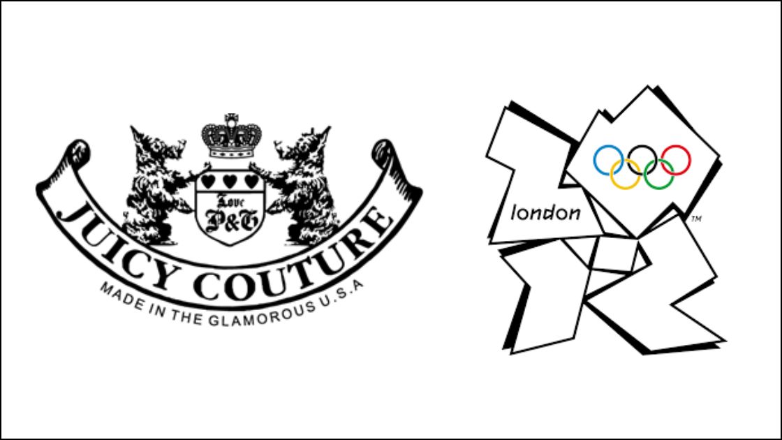 Bad Logo Example - Jucy Couture logo and London 2012 Olympics logo